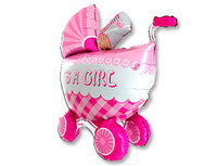 1207-2732 Г ФИГУРА Коляска детская розовая	