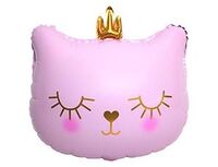 1207-4957 К ФИГУРА Кошка в короне голова розовая	