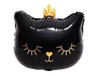 1207-4958 К ФИГУРА Кошка в короне голова черная	