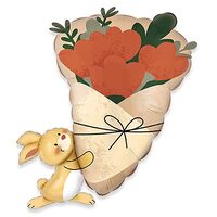 1207-6661 К ФИГУРА Зайка с букетом цветов