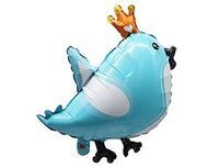  1207-5258 К ФИГУРА Птичка с короной голубая 