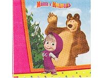 1502-1840 Салфетка Маша и Медведь 25см 12шт/G	