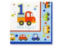 1502-2076 Салфетка 1-й ДР Мальчик 25см 16шт/А	