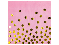 1502-2869 Салфетка Горошек золотой 33см 6шт/G	