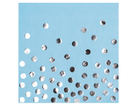 1502-2870 Салфетка Горошек серебряный 33см 6шт/G	