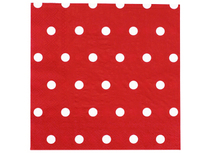 1502-3934 Салфетка Горошек красная 33см 12шт/G	