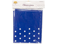 1502-3958 Скатерть п/э Горошек синяя 130х180см/G	