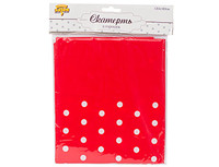 1502-3961 Скатерть п/э Горошек красная 130х180см/G	