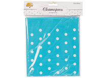 1502-3963 Скатерть п/э Горошек голубая 130х180см/G	