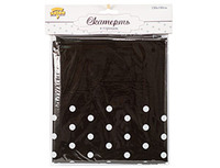 1502-3964 Скатерть п/э Горошек черная 130х180см/G	