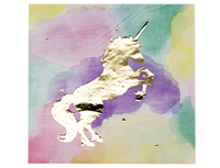 1502-4075 Салфетка Единорог золотой 33см 6шт/G	