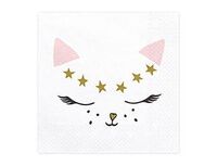 1502-5345 Салфетка Кошка белая 33см 20шт/PD	