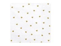 1502-5346 Салфетка Сердца белая 33см 20шт/PD	