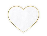 1502-5568 Салфетка Сердце белая/золото 28см 20штPD	