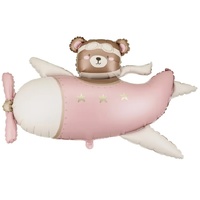 1207-6826 ПД ФИГУРА Мишка в самолете Light Pink