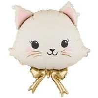 1207-6833 ПД ФИГУРА Кошка голова с золотым бантом